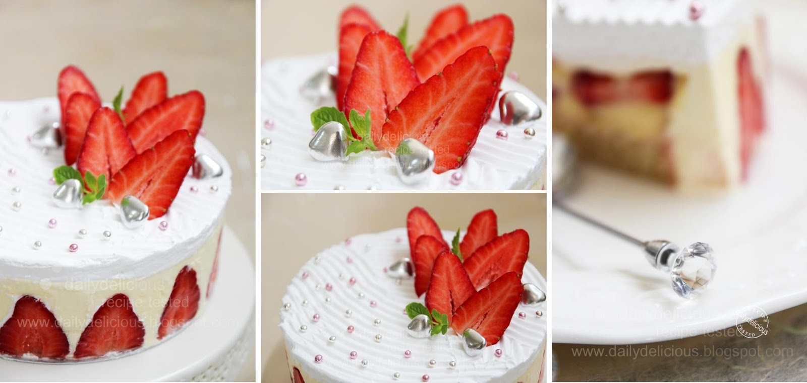 Cakes Decorated with Strawberries