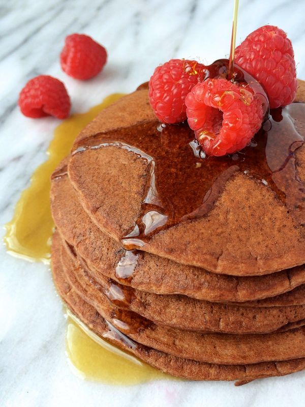 Chocolate Peanut Butter Protein Pancakes