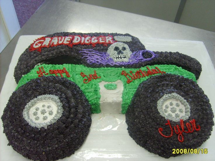 Grave Digger Monster Truck Cake