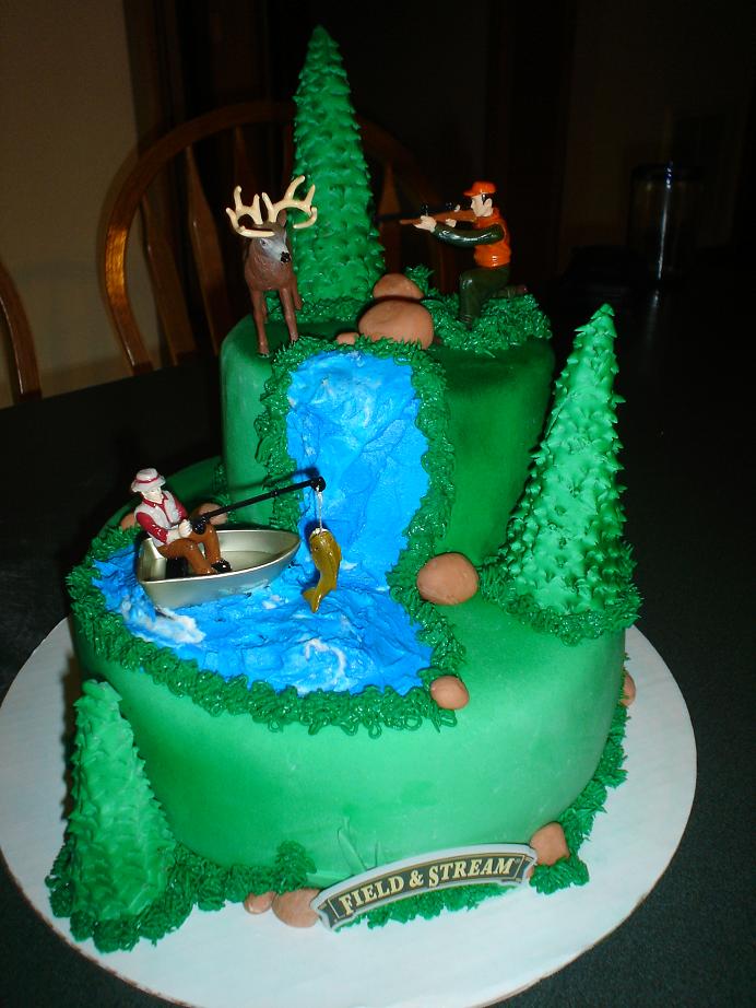 Grooms Cakes with Hunting and Fishing