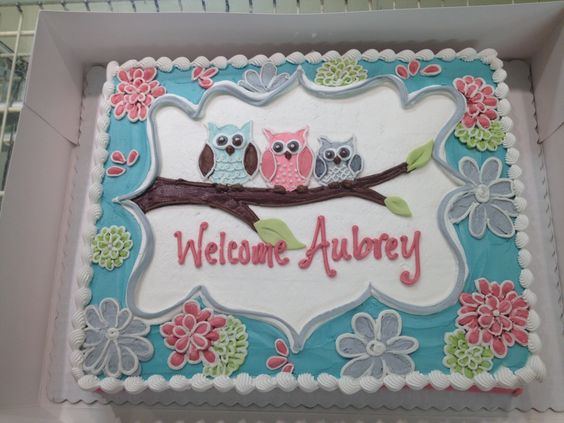 Owl Baby Shower Sheet Cakes