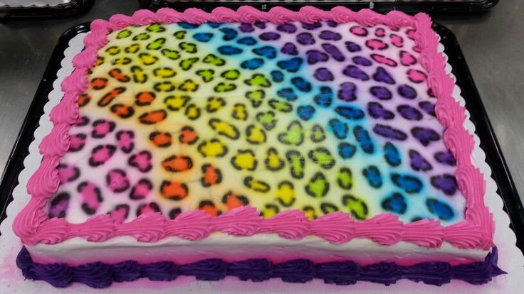 Rainbow Cheetah Print Cake