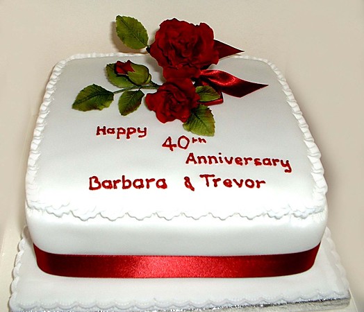 Ruby Wedding Anniversary Cake