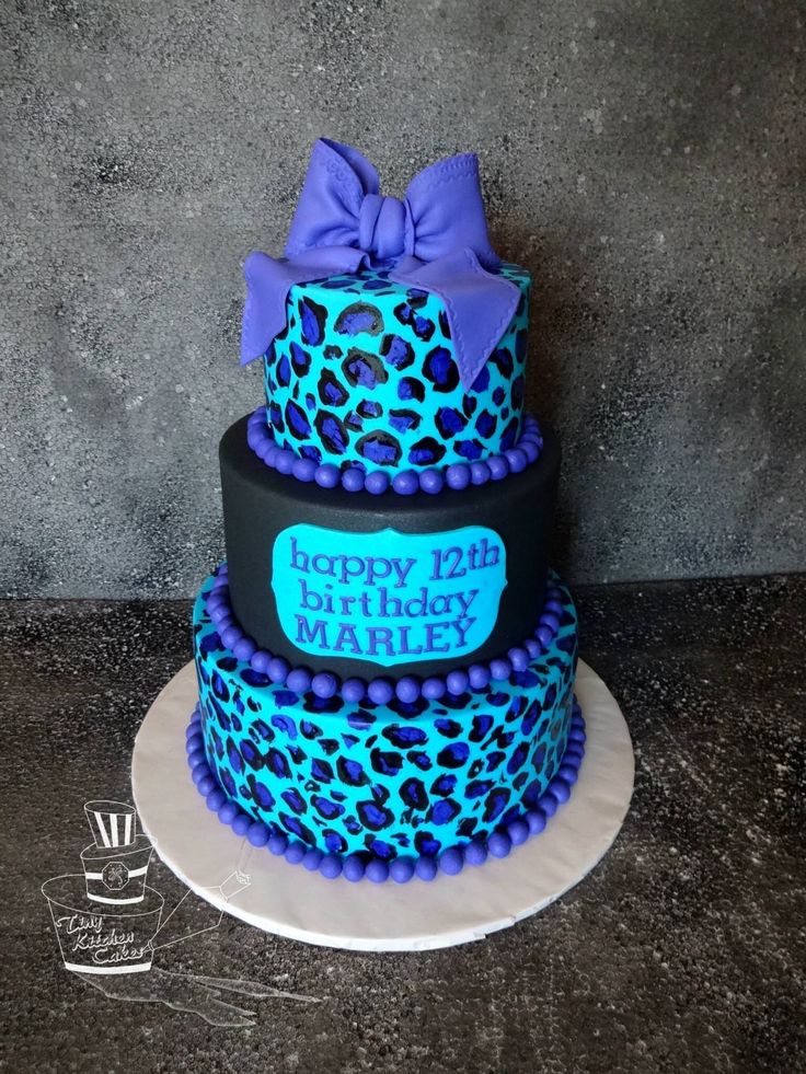 9 Photos of Blue Cheetah Print Cakes