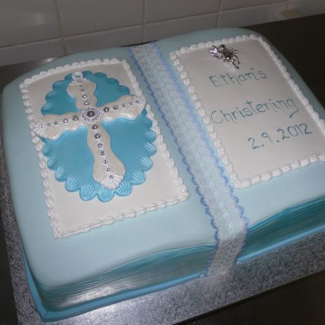 Blue Christening Cake