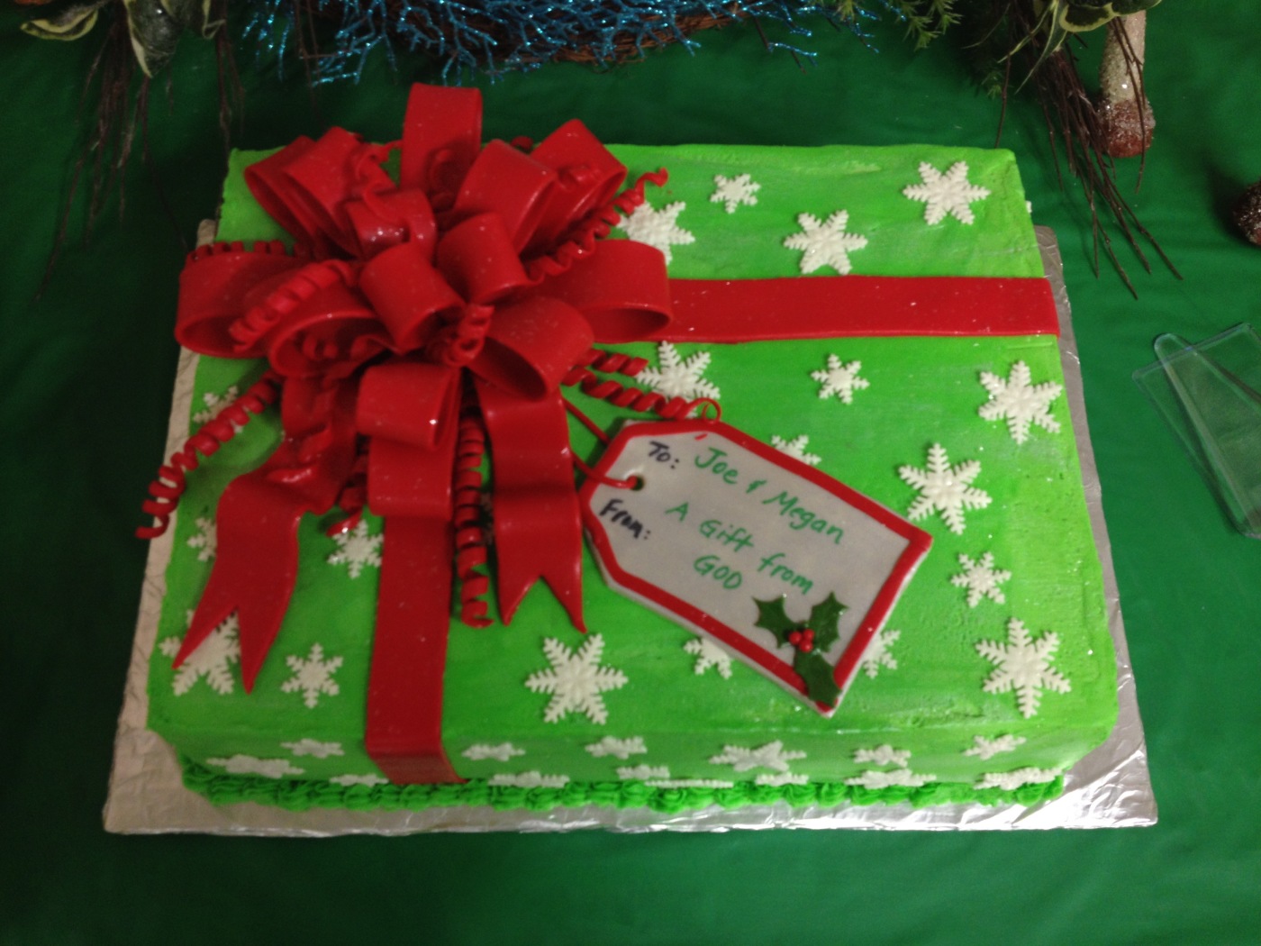 Christmas Baby Shower Sheet Cake