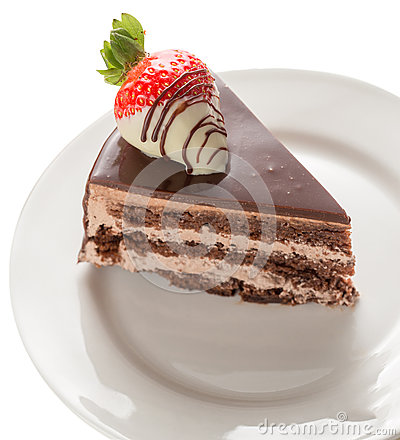 Decorated Chocolate Cake with Strawberries