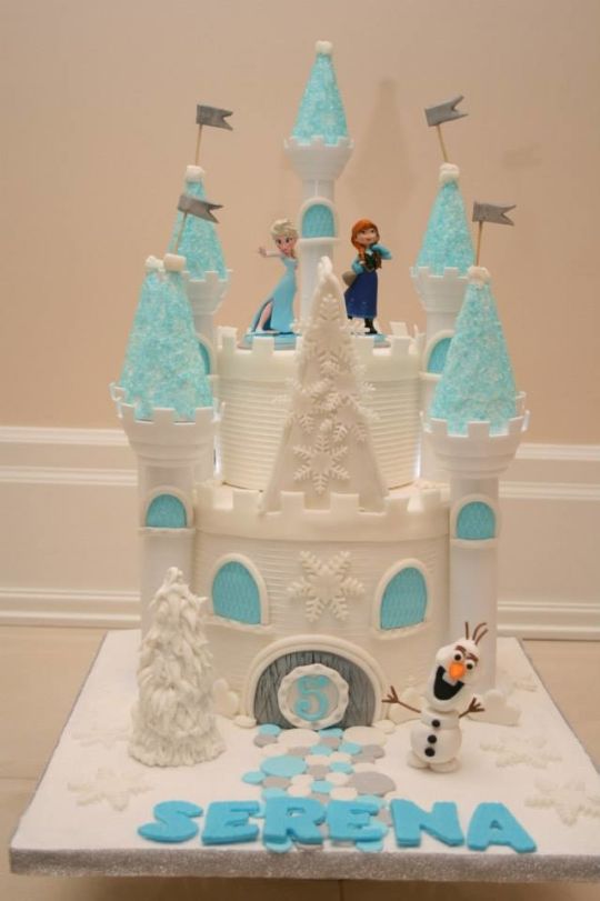 11 Photos of Frozen Castle Cakes With Decorations