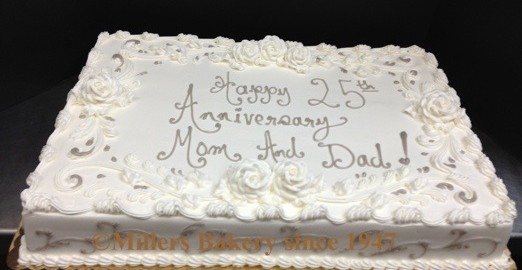 Silver Wedding Anniversary Sheet Cakes