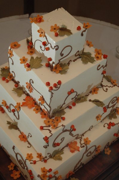 Simple Square Fall Wedding Cakes