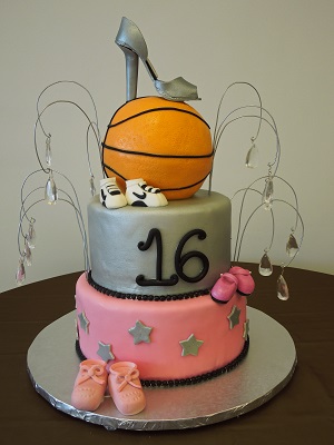 Basketball Sweet 16 Birthday Cake