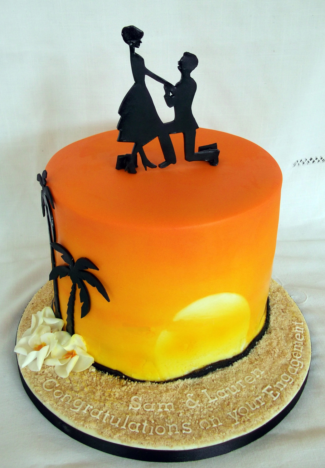 Beach Engagement Cake