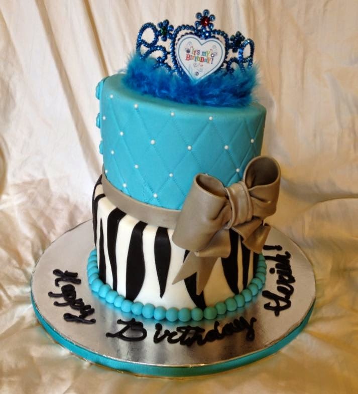 Blue and White Topsy Turvy Cake