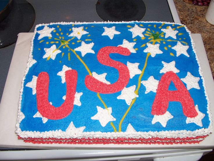 Fourth of July Sheet Cake Stars