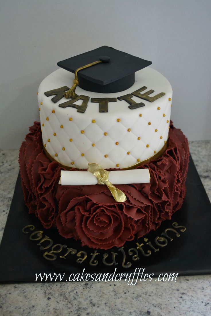 9 Maroon Graduation Cakes Photo Maroon And Gold Graduation Cake