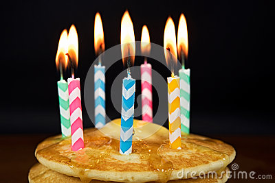 Pancakes with Birthday Candles