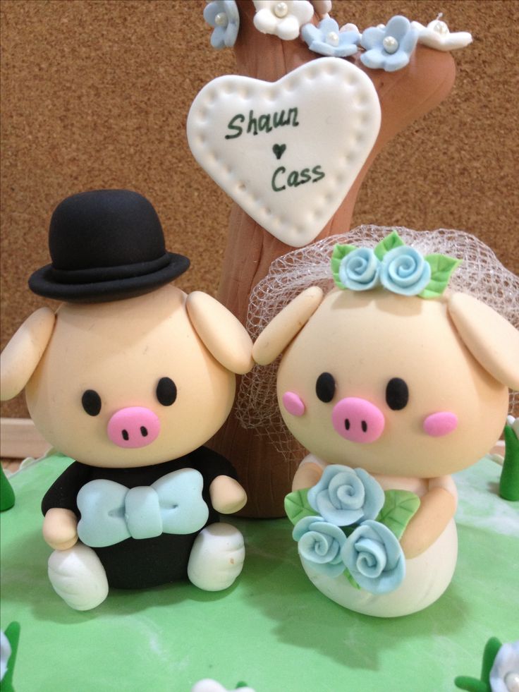 Pig Wedding Cake Toppers