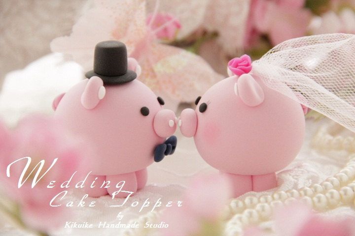 Pig Wedding Cake Toppers