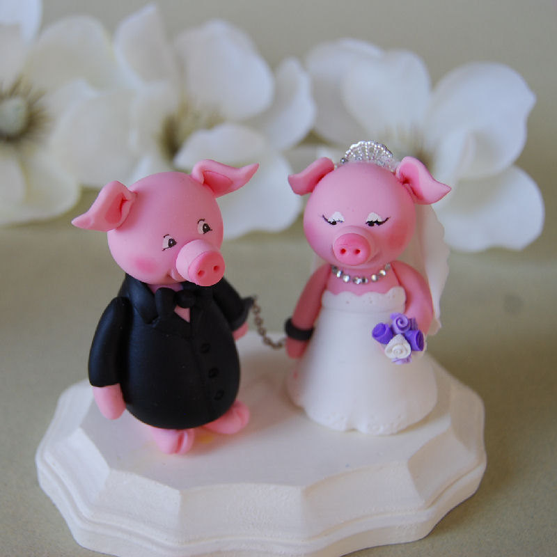 Pig Wedding Cake Toppers