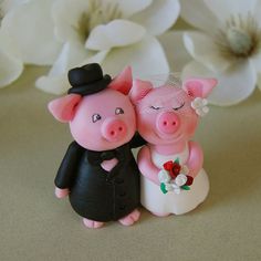 Pig Wedding Cake Toppers