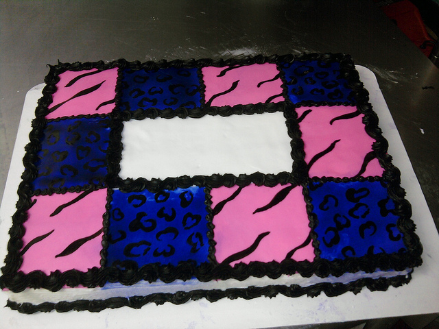 Pink and Purple Cheetah Cake