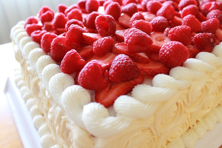 Sheet Cake with Fruit On Top