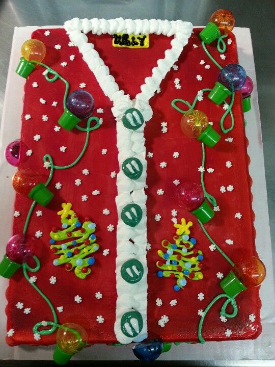 Ugly Christmas Sweater Cake