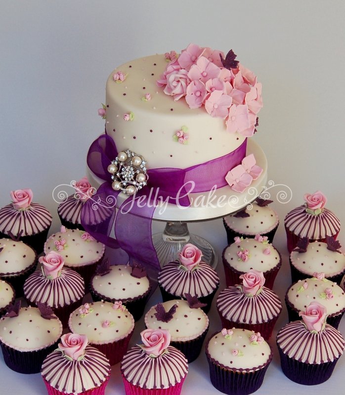 Wedding Cake with Cupcakes