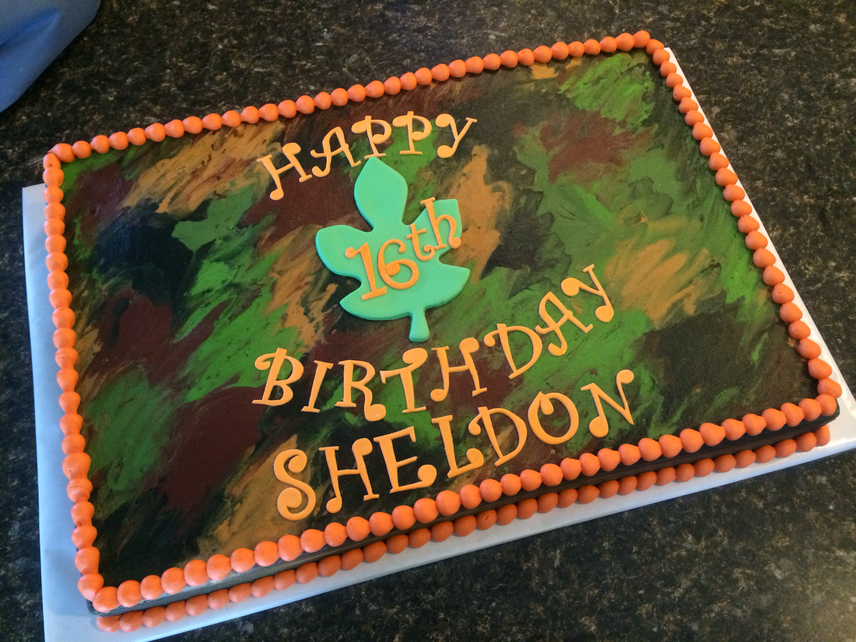 Camo Sheet Cake