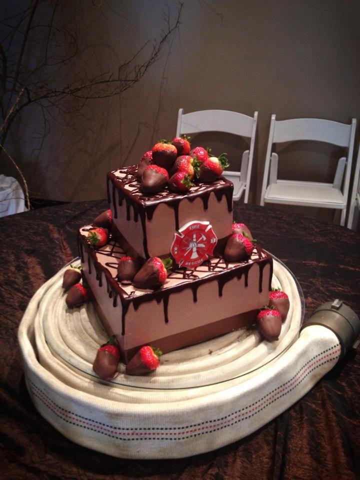 Chocolate Grooms Cake Firefighter