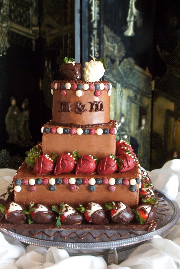 Chocolate Grooms Cake with Strawberries