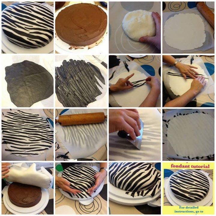 How to Make a Fondant Zebra Cake