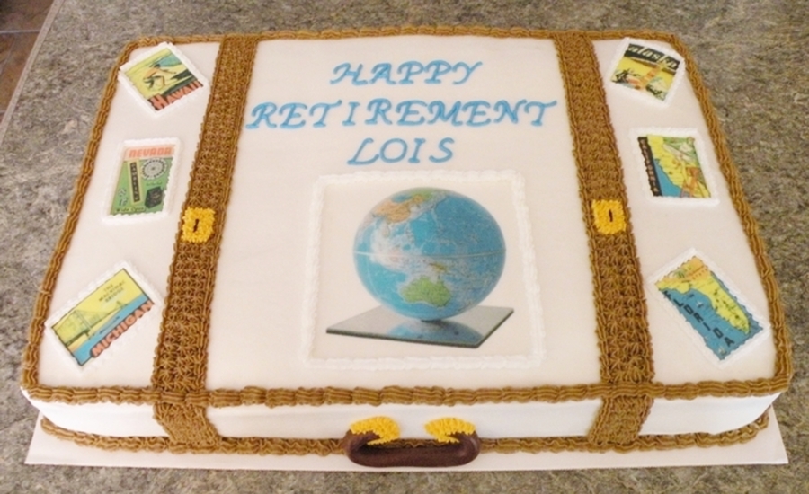 Retirement Themed Sheet Cake