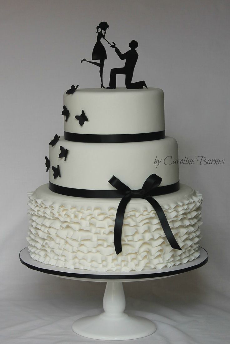 Silhouette Engagement Cake