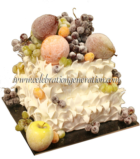 Wedding Cake with Sugared Fruit