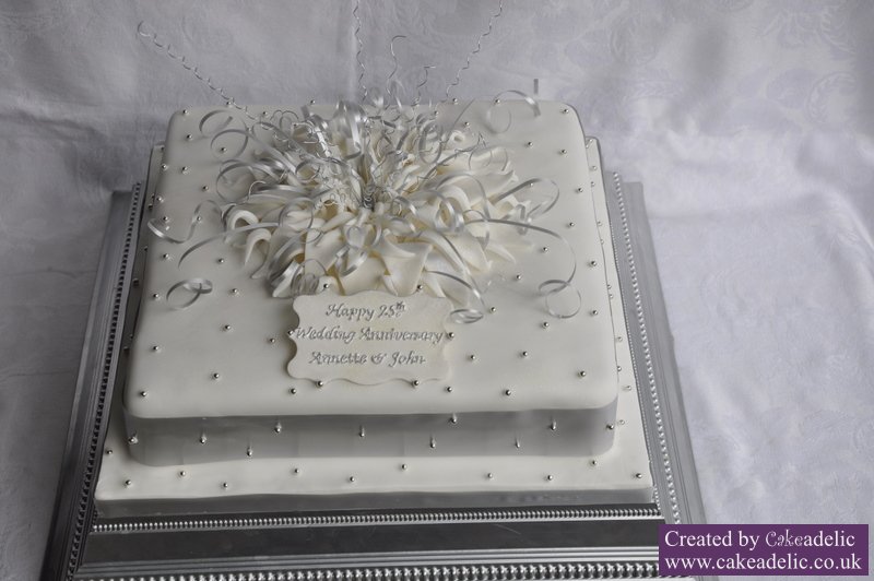 12 Silver Wedding Anniversary Sheet Cakes Photo Silver 25th Wedding Anniversary Cake 25th 
