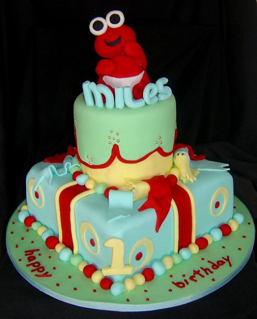 Baby Elmo 1st Birthday Cake