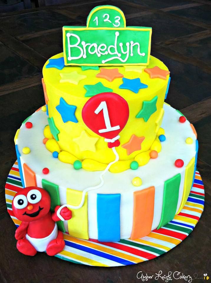 Baby Elmo 1st Birthday Cake