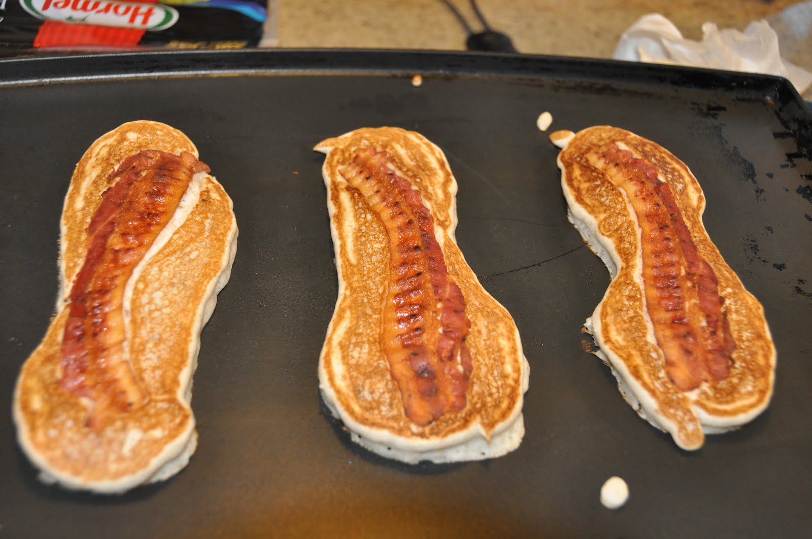 Bacon Covered Pancake Batter