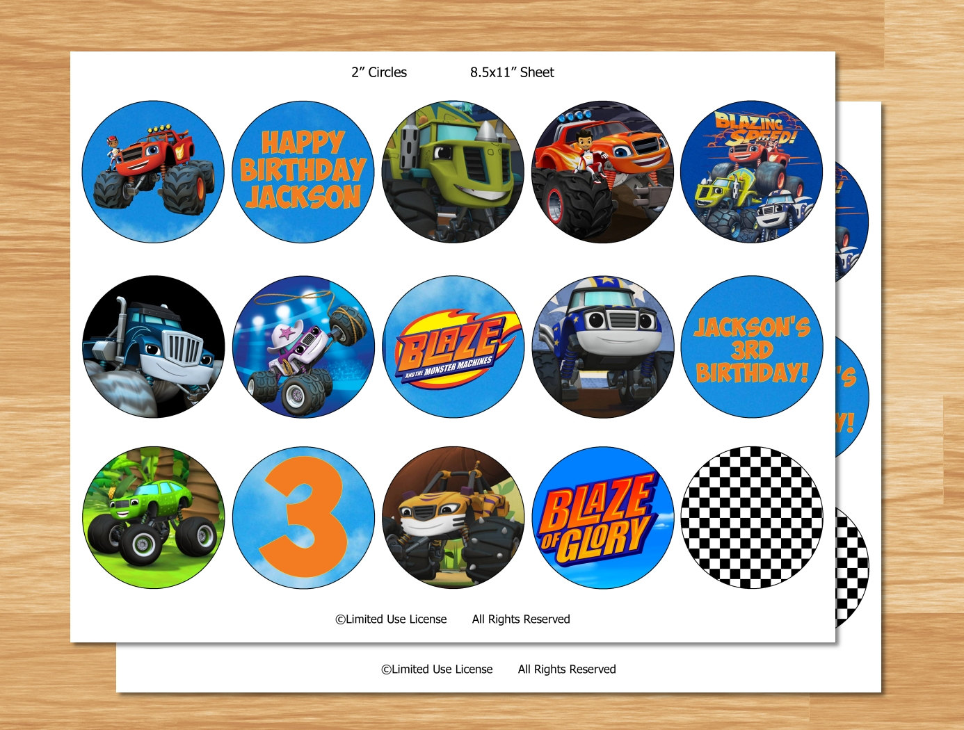 Blaze and the Machines Monster Cupcake Toppers