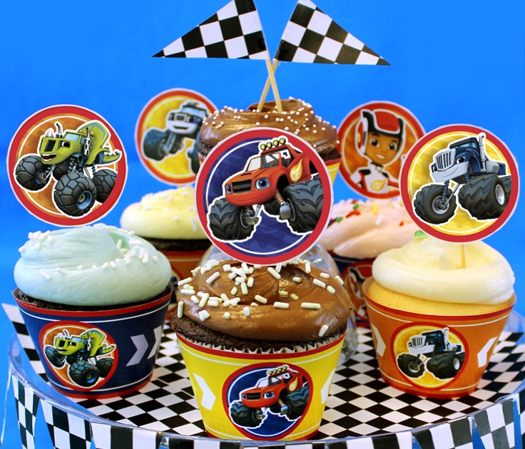 Blaze and the Machines Monster Cupcake Toppers