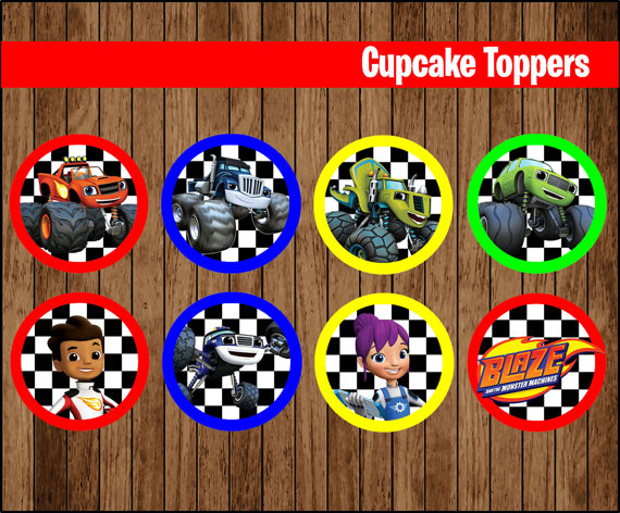 Blaze Monster Machine Cupcake Toppers