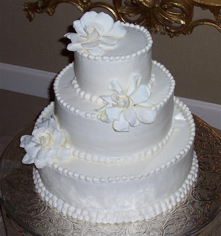 Fresh Gardenia Wedding Cake