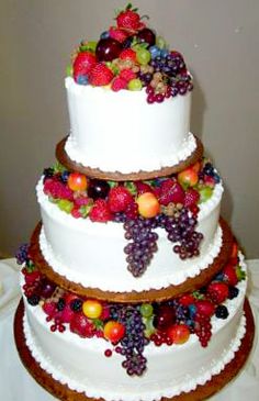 Fruit Decorated Wedding Cake