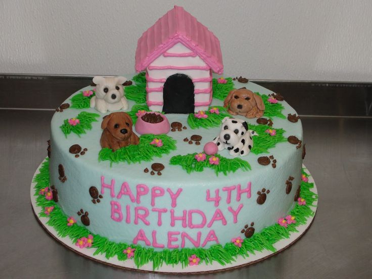 Girls Puppy Birthday Cake