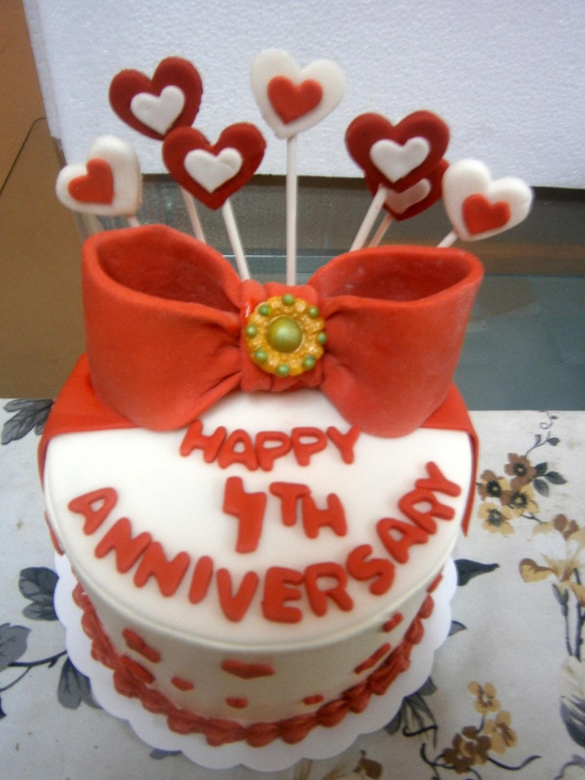 Happy 4th Wedding Anniversary Cakes