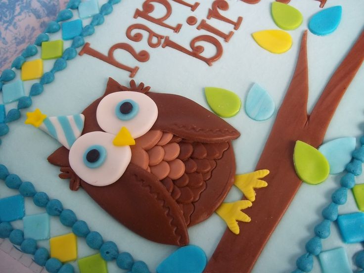 Owl Birthday Sheet Cake