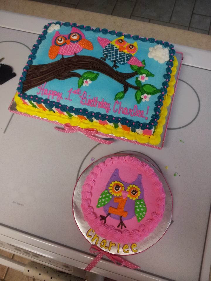 Owl Birthday Sheet Cake