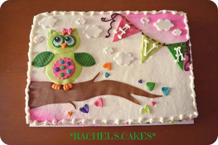 Owl Sheet Cake