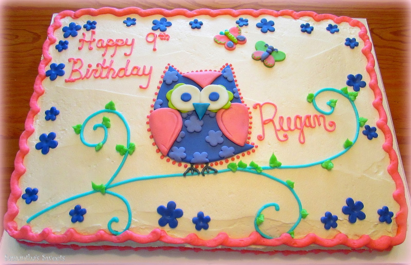 Owl Sheet Cake